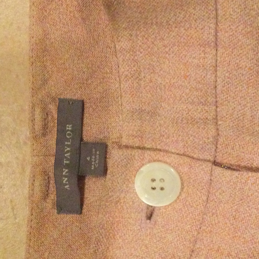 Ann Taylor Pink ams White Linen Pants 4 - Picture 4 of 5